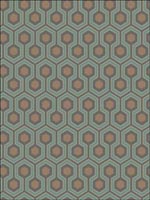 Hicks Hexagon Teal Gold Wallpaper 953018 by Cole and Son Wallpaper for sale at Wallpapers To Go