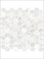 Hexagon Marble Peel and Stick Backsplash Tiles NH2359 by Brewster Wallpaper for sale at Wallpapers To Go
