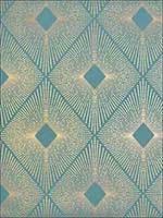 Harlowe Teal Gold Wallpaper NW3589 by Antonina Vella Wallpaper for sale at Wallpapers To Go