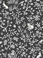Fox and Hare Straight Black Wallpaper ME1570 by York Wallpaper for sale at Wallpapers To Go