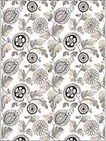 Calypso Paisley Leaf Stone Latte Fabric RY31900F by Seabrook Wallpaper for sale at Wallpapers To Go