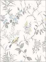 Imperial Garden Light Grey Botanical Wallpaper 290424172 by Brewster Wallpaper for sale at Wallpapers To Go