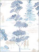 Forest Beige Blue Wallpaper FW36831 by Patton Norwall Wallpaper for sale at Wallpapers To Go