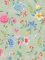 Good Evening Moss Floral Garden Wallpaper 300103 by Eijffinger Wallpaper for sale at Wallpapers To Go