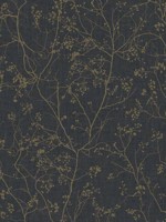 Luminous Branches Black Gold Wallpaper DD3811 by Antonina Vella Wallpaper for sale at Wallpapers To Go