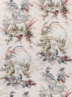 Moorea Cream on Coral Fabric AF72985 by Anna French Fabrics for sale at Wallpapers To Go