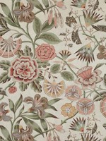 Cleo Red and Gold on Flax Fabric AF9618 by Anna French Fabrics for sale at Wallpapers To Go