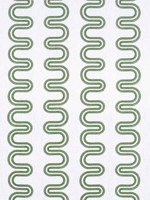 Herriot Way Embroidery Green on White Fabric AF9635 by Anna French Fabrics for sale at Wallpapers To Go