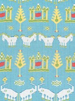 Kingdom Parade Turquoise Fabric F910644 by Thibaut Fabrics for sale at Wallpapers To Go