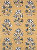 Lily Flower Harvest Gold Fabric F913202 by Thibaut Fabrics for sale at Wallpapers To Go