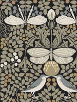 Butterfly Garden Black Wallpaper AC9162 by Ronald Redding Wallpaper for sale at Wallpapers To Go