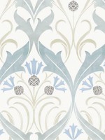 Pine Cone Ribbon Teal Wallpaper AC9171 by Ronald Redding Wallpaper for sale at Wallpapers To Go