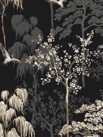 Bird Garden Black Peel and Stick Wallpaper WTG-247615 by NextWall Wallpaper for sale at Wallpapers To Go