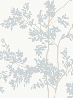 Lunaria Silhouette White and Cloud Blue Wallpaper WTG-254026 by York Wallpaper for sale at Wallpapers To Go