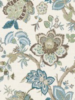 Bernadette Linen Hickory Smoke Blue Bell Fabric WTG-255570 by Seabrook Wallpaper for sale at Wallpapers To Go