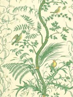 Bird And Thistle Green Wallpaper WTG-257864 by Brunschwig and Fils Wallpaper for sale at Wallpapers To Go