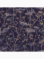 Clarissa Hulse Wild Chervil Blackberry and Gold Wallpaper WTG-262855 by Graham and Brown Wallpaper for sale at Wallpapers To Go