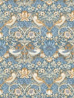 Strawberry Thief Denim Wallpaper WTG-263120 by Clarke and Clarke Wallpaper for sale at Wallpapers To Go