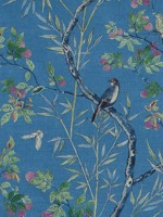 Claire Navy Fabric WTG-263706 by Thibaut Fabrics for sale at Wallpapers To Go
