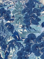 Pagoda Trees Blues Fabric WTG-263720 by Thibaut Fabrics for sale at Wallpapers To Go