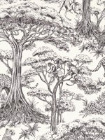 Kisumu Noir Wallpaper WTG-264458 by Clarke and Clarke Wallpaper for sale at Wallpapers To Go