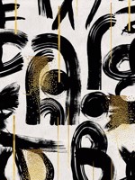 Gestural Abstraction Black White Gold Wallpaper WTG-265383 by Mind the Gap Wallpaper for sale at Wallpapers To Go