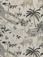 Tiger Reserve Grey Fabric WTG-265593 by Thibaut Fabrics for sale at Wallpapers To Go