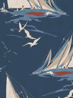 Round The Island Indigo Wallpaper WTG-267021 by Mulberry Home Wallpaper for sale at Wallpapers To Go