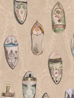 Babouches Ivory Wallpaper WTG-267029 by Mulberry Home Wallpaper for sale at Wallpapers To Go