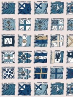 Naval Ensigns Blue Wallpaper WTG-267041 by Mulberry Home Wallpaper for sale at Wallpapers To Go