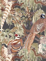 Game Birds Charcoal Wallpaper WTG-267052 by Mulberry Home Wallpaper for sale at Wallpapers To Go