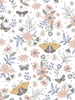 Whimsical Meadow Orange Wallpaper WTG-272848 by Veer Decor Wallpaper for sale at Wallpapers To Go