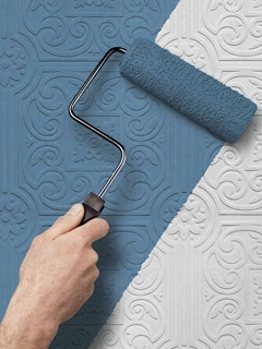 Paintable wallpaper add texture and sophistication to a room
