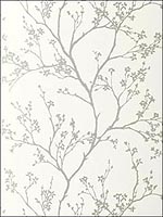 Twiggy Silver Wallpaper 5003340 by Schumacher Wallpaper for sale at Wallpapers To Go